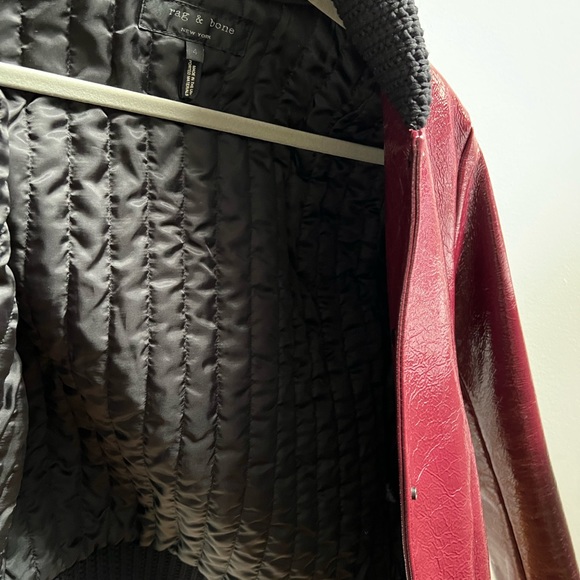 Rag and Bone Mazy Bomber in Oxblood - Picture 6 of 6